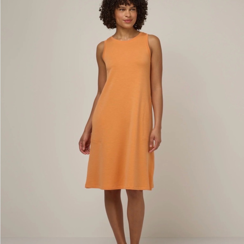 Wool& Sierra Tank Orange Horizon Merino Wool Blend Sleeveless  Dress
